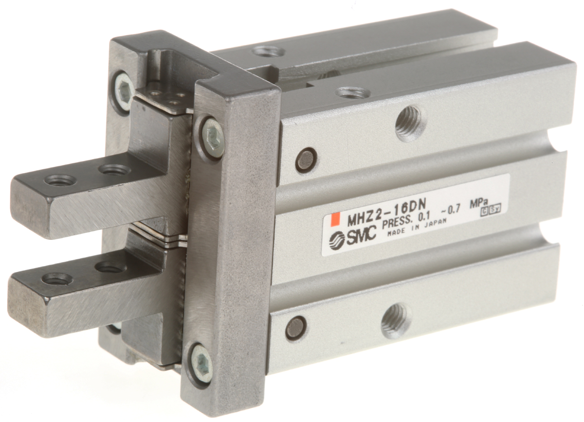 SMC 2 Finger Double Action Pneumatic Gripper, MHZ2-16DN, Parallel Gripping Type