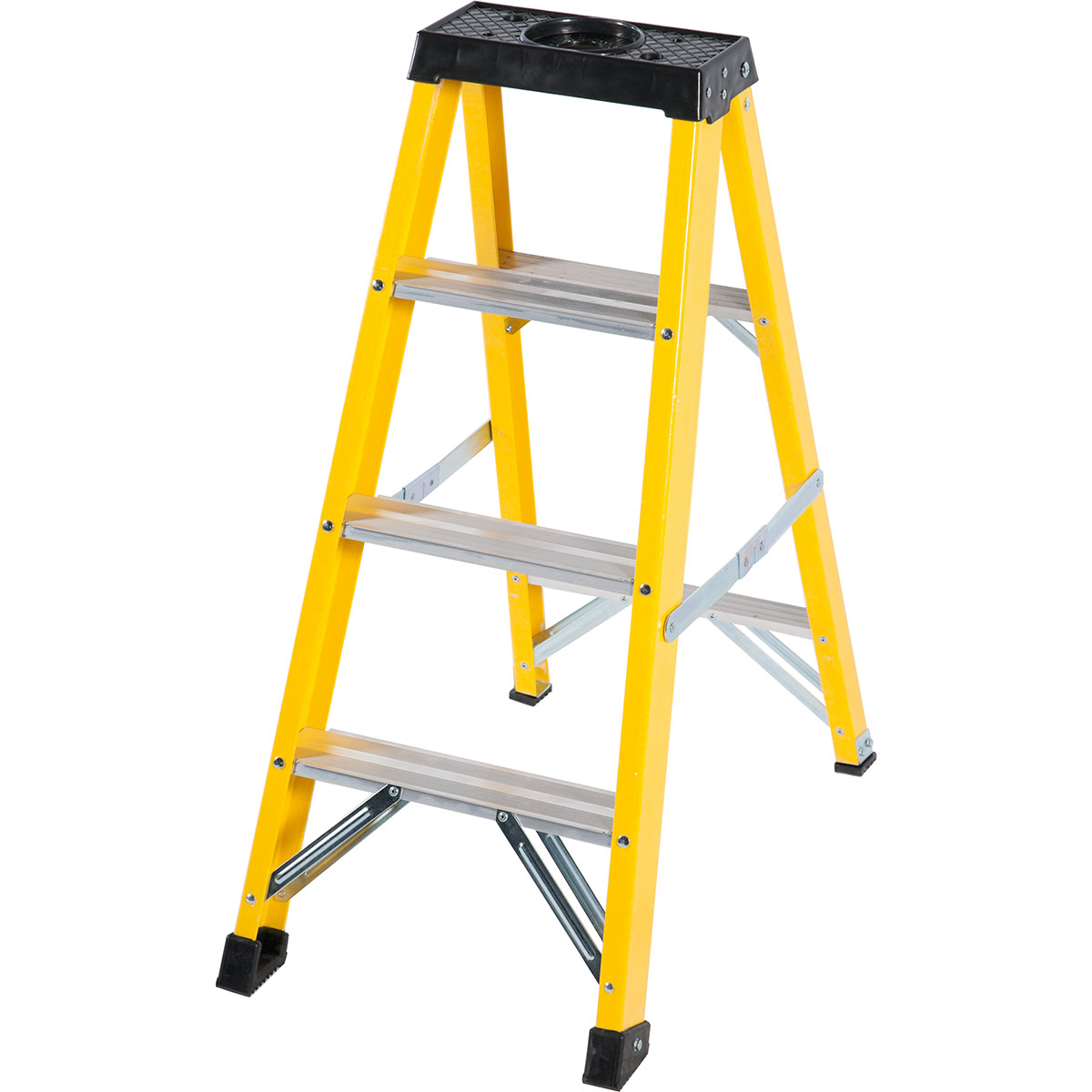 RS PRO Fibreglass 4 steps Step Ladder, 2m open length