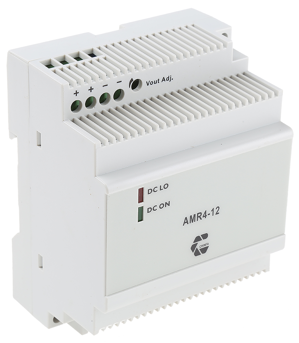 Chinfa AMR4 Switched Mode DIN Rail Power Supply, 90 → 264V ac ac Input, 12V dc dc Output, 4.5A Output, 54W