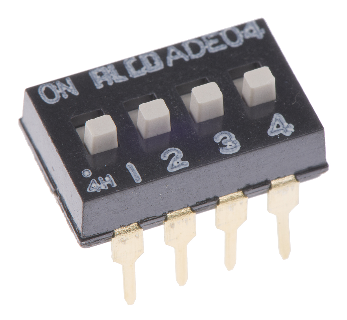 TE Connectivity 4 Way Through Hole DIP Switch 4PST