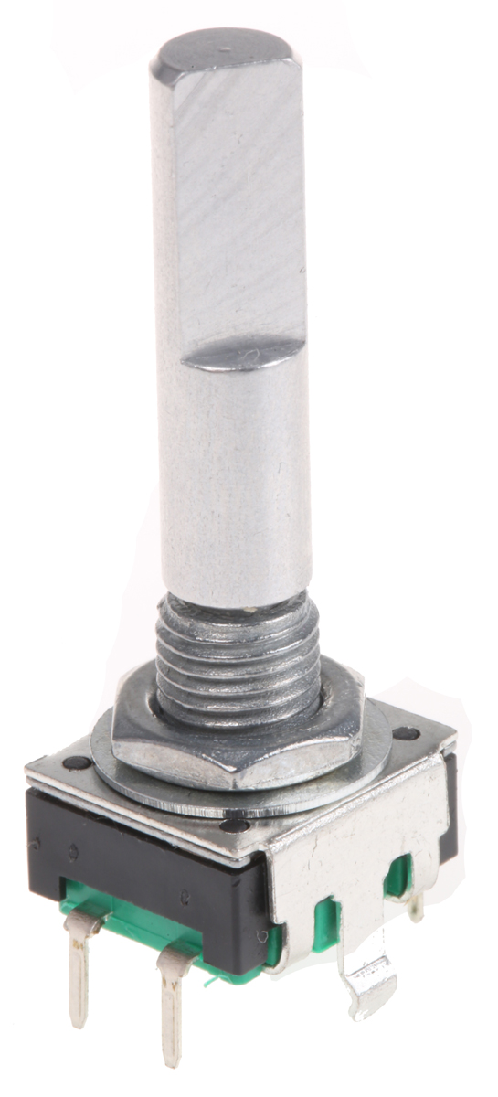 Bourns 24 Pulse Incremental Mechanical Rotary Encoder with a 6 mm Flat Shaft (Not Indexed), Through Hole