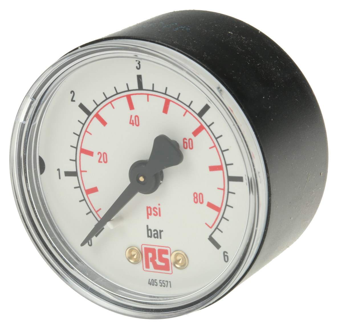WIKA Analogue Pressure Gauge 6bar Back Entry 50mm Outside Diameter, With RS Calibration