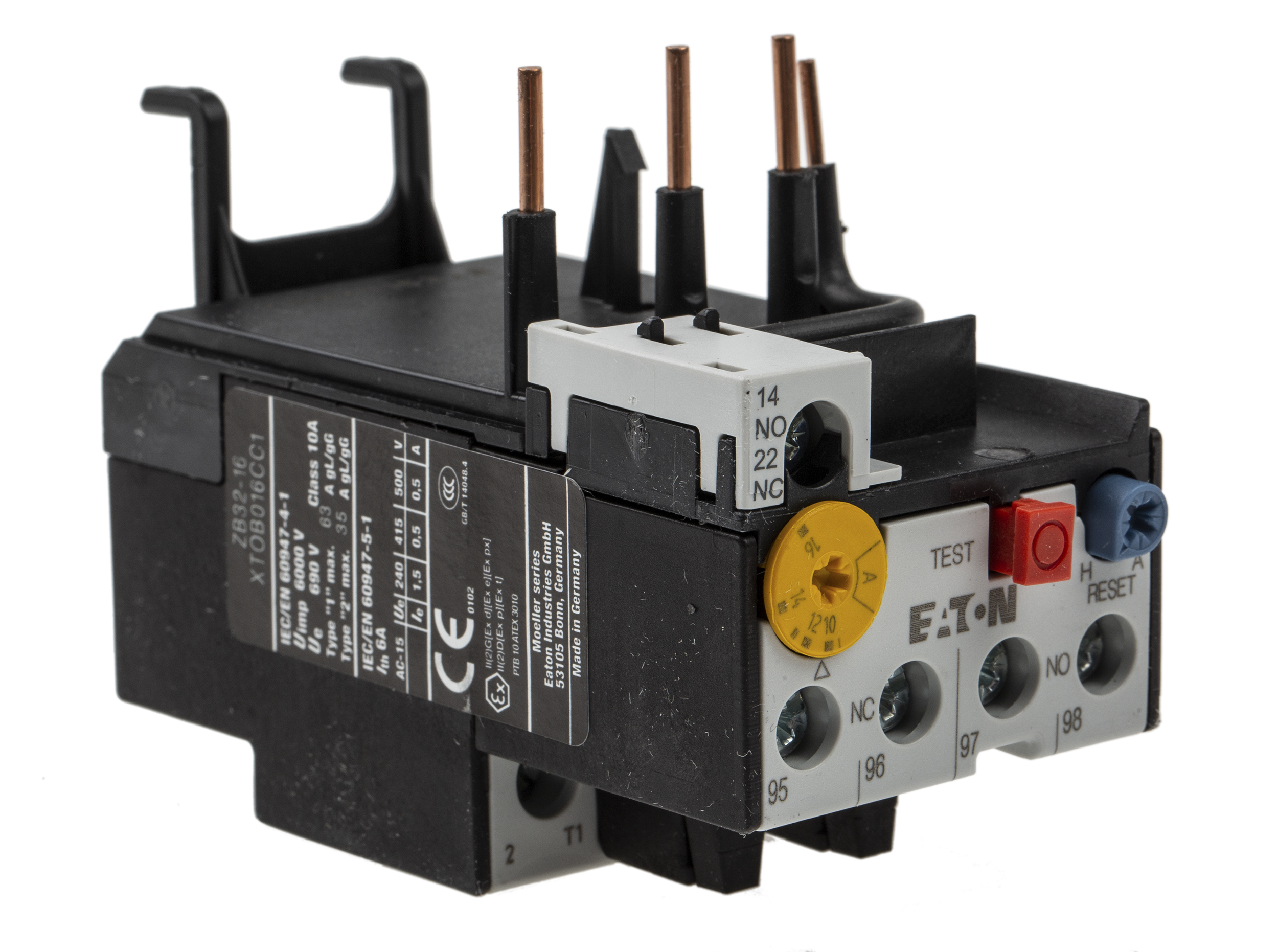 Eaton Overload Relay 1NO + 1NC, 10 → 16 A F.L.C, 16 A Contact Rating, 6 W, 500 Vac