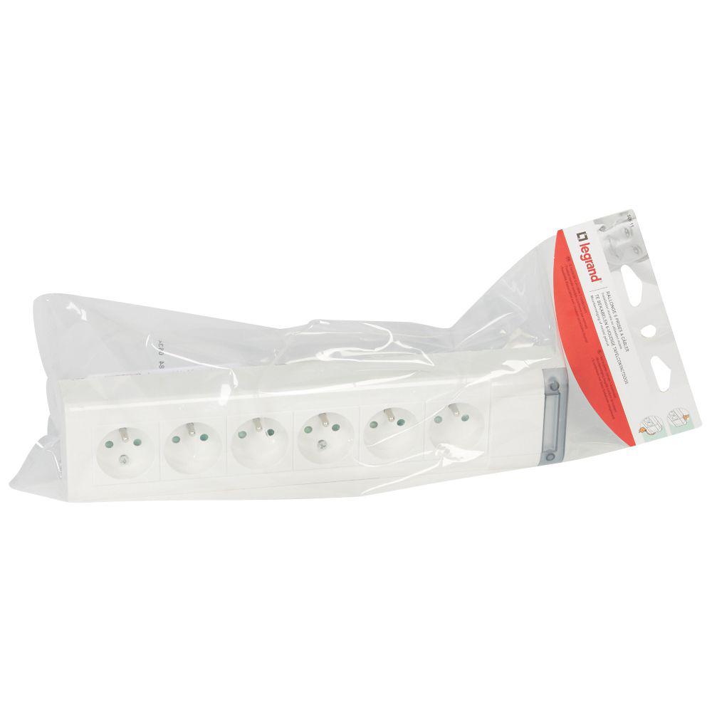 Legrand Type E - French 6 Gang Trailing Socket, 250 V ac, No