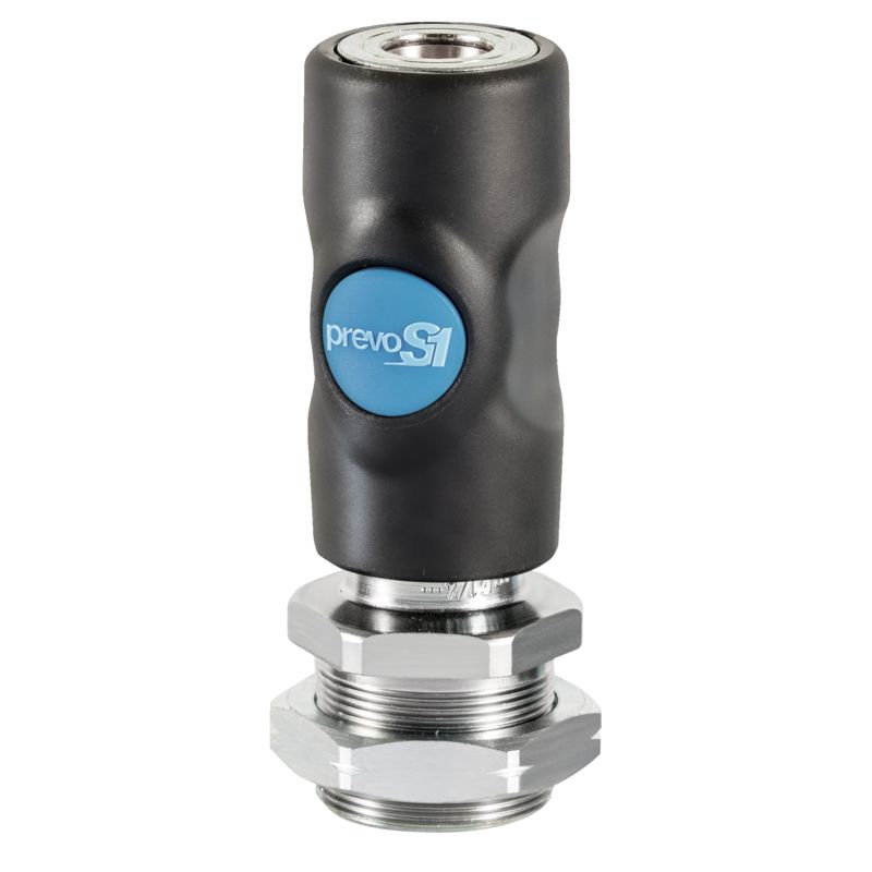 PREVOST Composite Body Male Safety Quick Connect Coupling For Bulkhead, G 1/4 Male Threaded