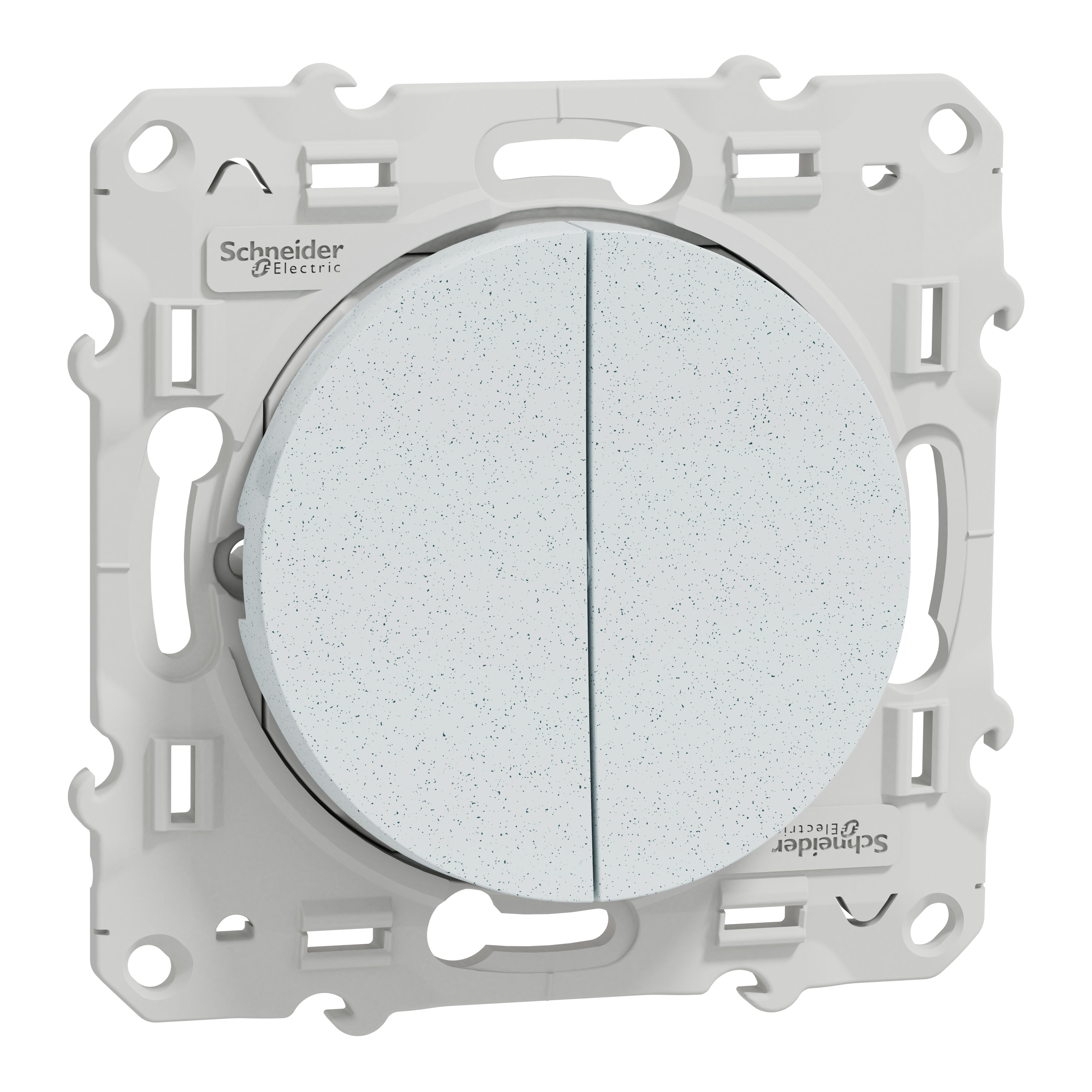 Schneider Electric White Rocker Switch, 2 Way, 2 Gang, Odace