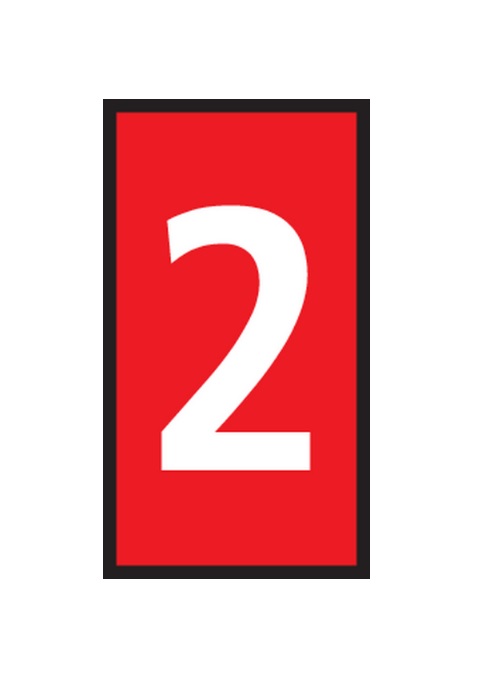 HellermannTyton WIC Snap On Clip On Cable Marker, Red, Pre-printed "2", 2.8 → 3.8mm Cable, 561-02622