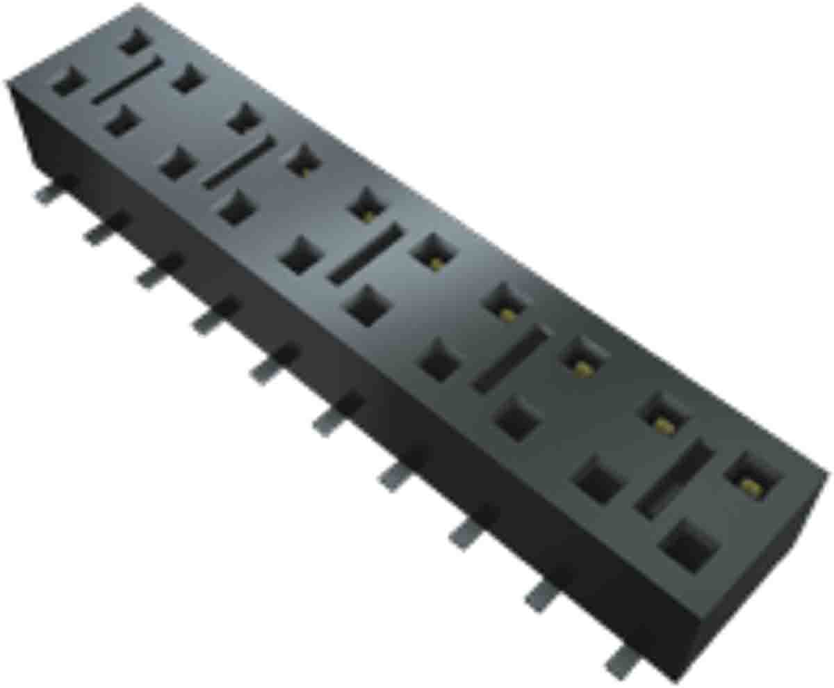Samtec HLE Series Straight Surface Mount PCB Socket, 24-Contact, 2-Row, 2.54mm Pitch, Solder Termination
