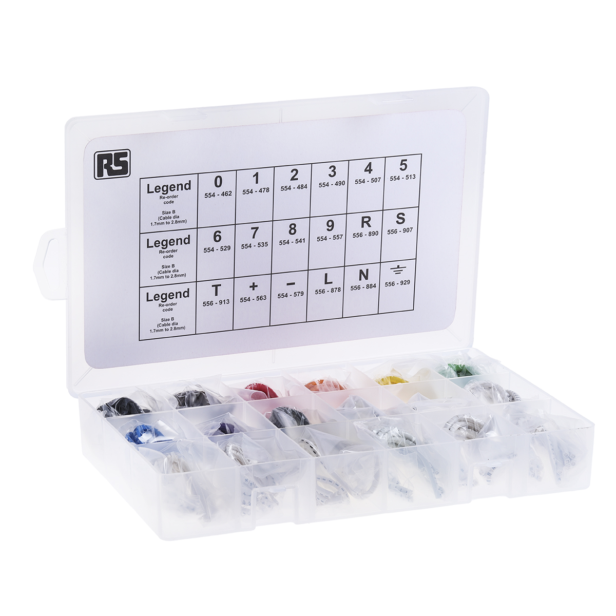 HellermannTyton Helagrip Slide On Cable Marker Kit, Black, Blue, Brown, Green, Grey, Orange, Red, Violet, White,