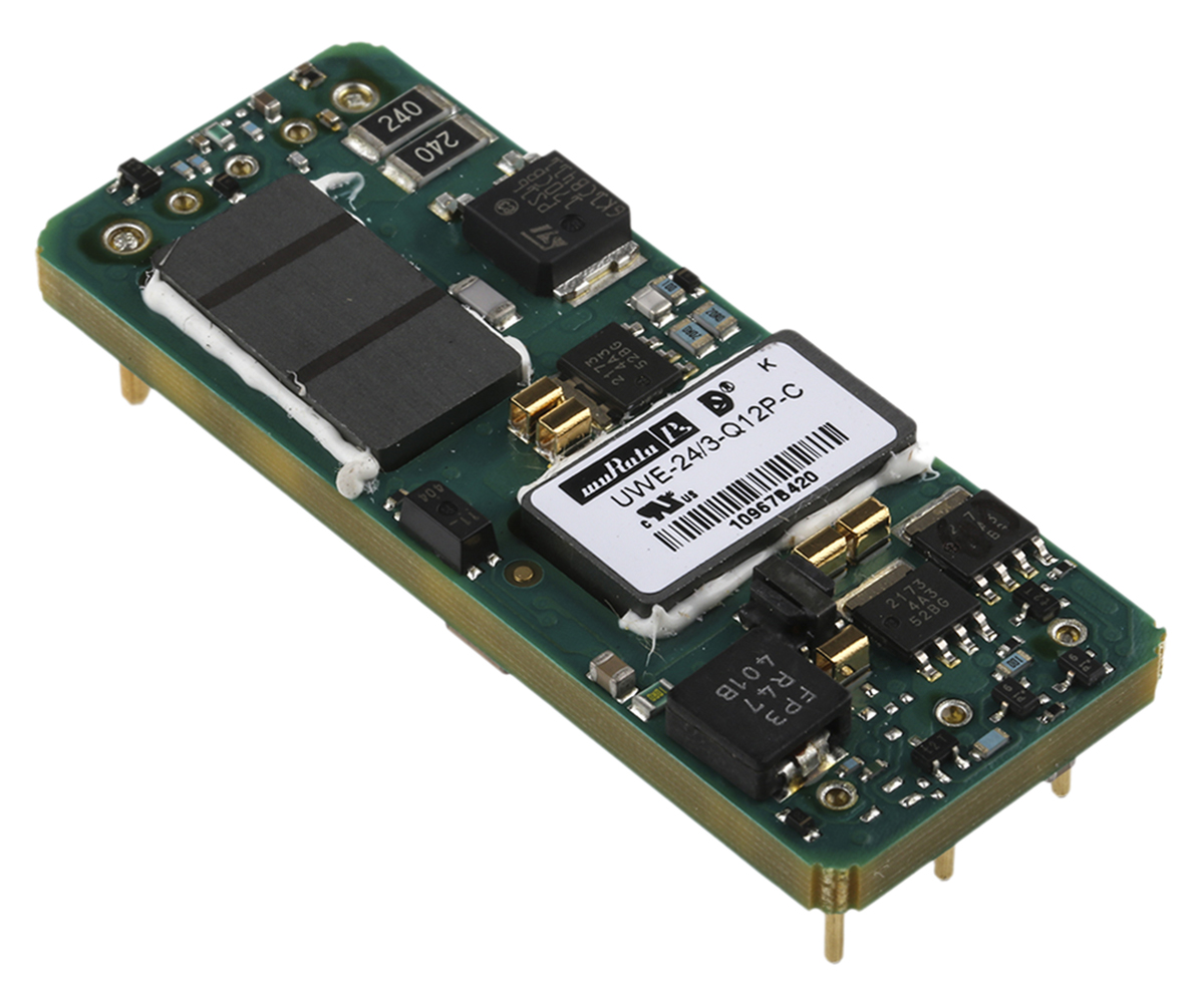 Murata Power Solutions UWE DC-DC Converter, 24V dc/ 3A Output, 9 → 36 V dc Input, 72W, Through Hole, +85°C Max