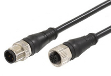 Molex Female 5 way M12 to Male 5 way M12 Sensor Actuator Cable, 3 m