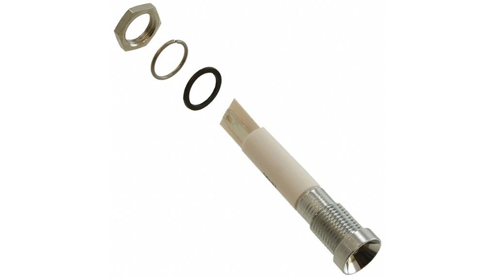APEM Q8 Series White Panel Mount Indicator, 24V dc, 8mm Mounting Hole Size, Faston, Solder Lug Termination, IP67