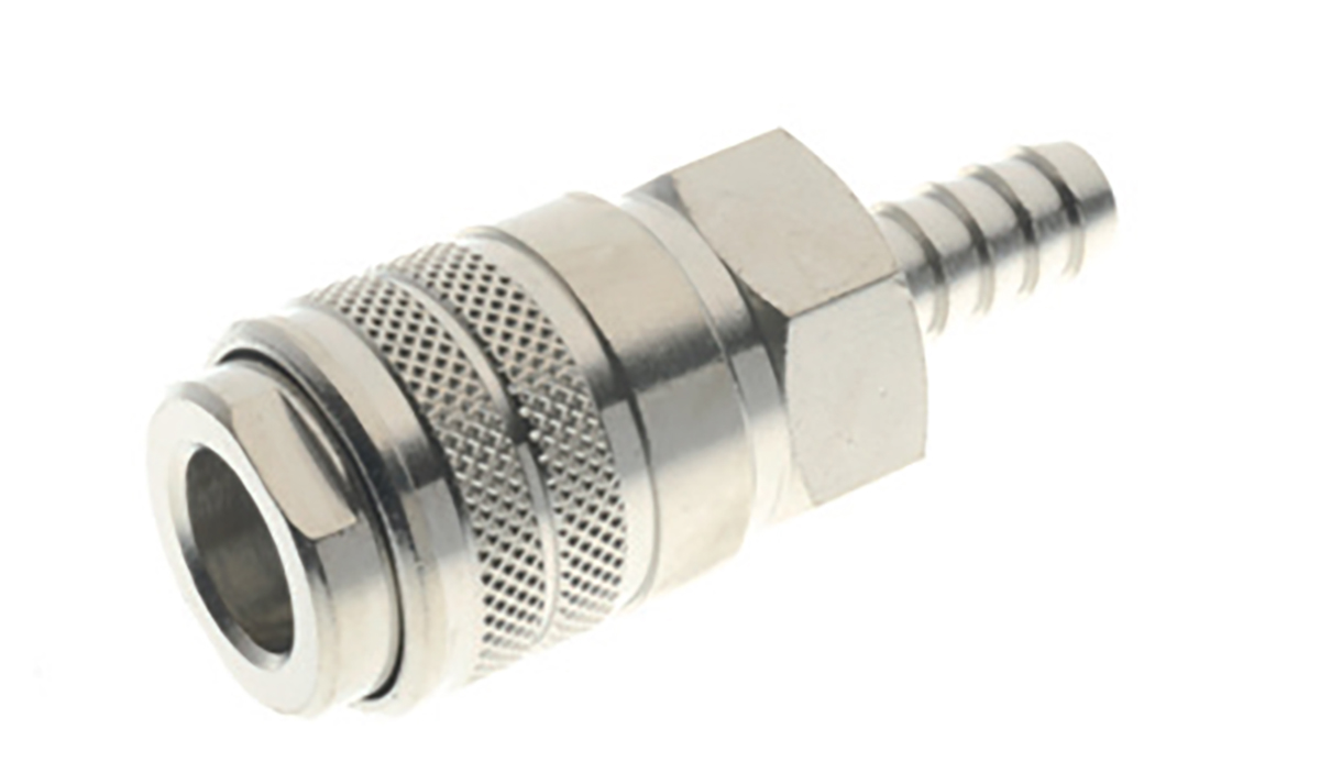 RS PRO Nickel Plated Brass Male Quick Air Coupling, 8mm Hose Barb