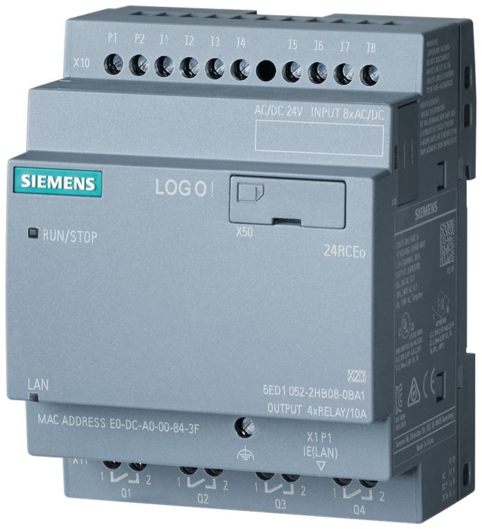 Siemens LOGO! Series Logic Module for Use with LOGO! 8.4, 24 V dc Supply, Relay Output, 8-Input, Digital Input