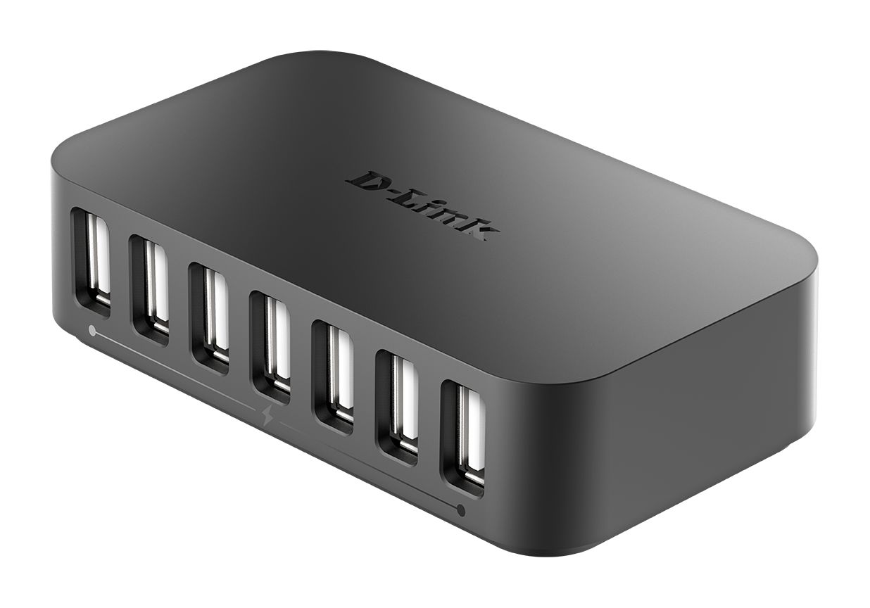 D-Link 7 Port USB 2.0 USB A  Hub, External Power Adapter Powered, 100.08 x 55.88 x 22.86mm