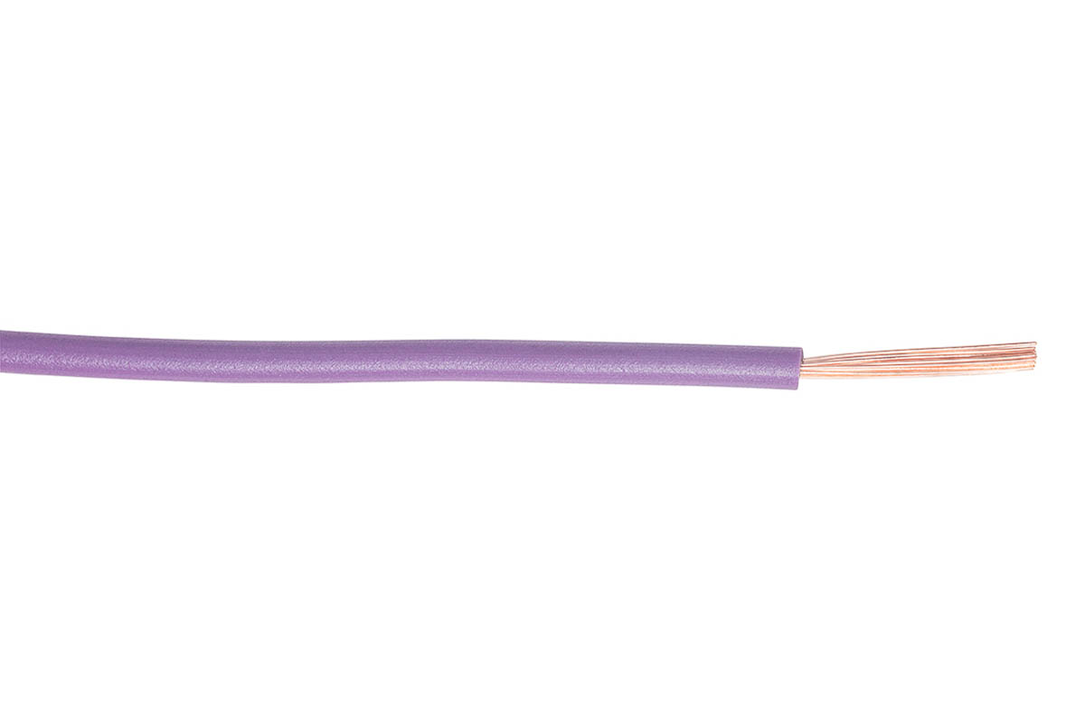 RS PRO Purple 2.5mm² Hook Up Wire, 14 AWG, 100m, PVC Insulation