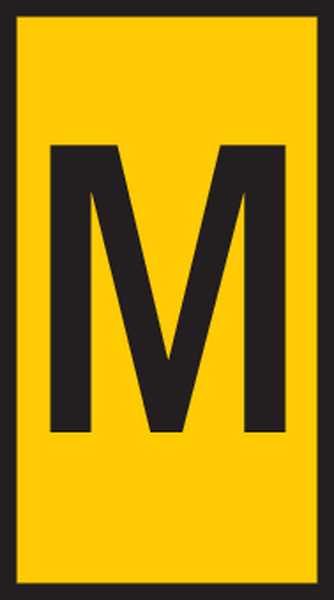 HellermannTyton WIC Snap On Cable Markers, Yellow, Pre-printed "M", 2 → 2.8mm Cable, for Cables and Wires,