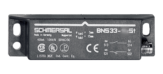 Schmersal BNS33 Series Magnetic Safety Switch, 100V ac/dc, Plastic Housing, NO/NC, M8