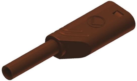 Hirschmann Test & Measurement Brown Male Banana Plug, 2mm Connector, Solder Termination, 10A, 1000V ac/dc, Gold Plating