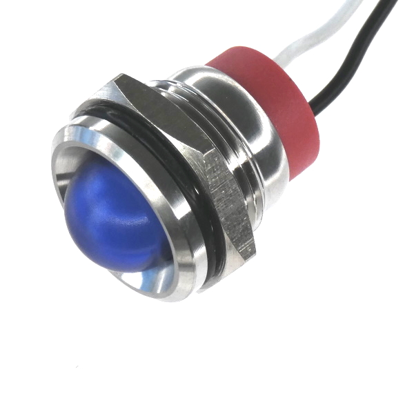 CML Innovative Technologies PL16SL Series Blue Panel LED, 24V, 16mm Mounting Hole Size, Lead Wires Termination, IP67
