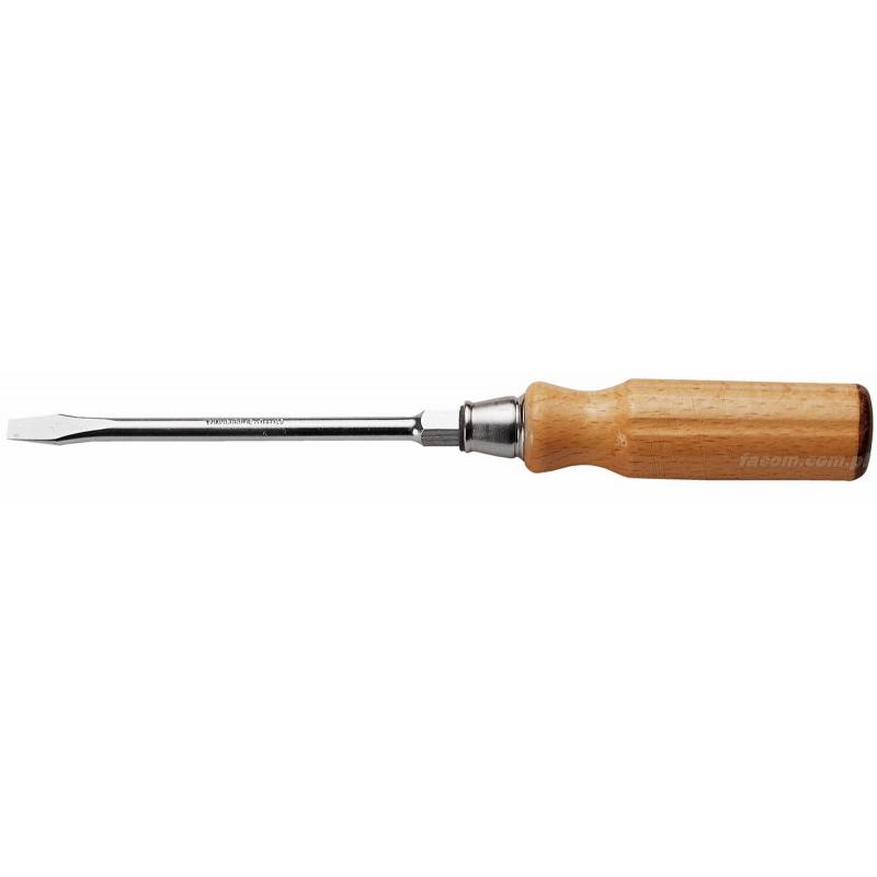 Facom Slotted Screwdriver, 5.5 mm Tip, 100 mm Blade, 200 mm Overall