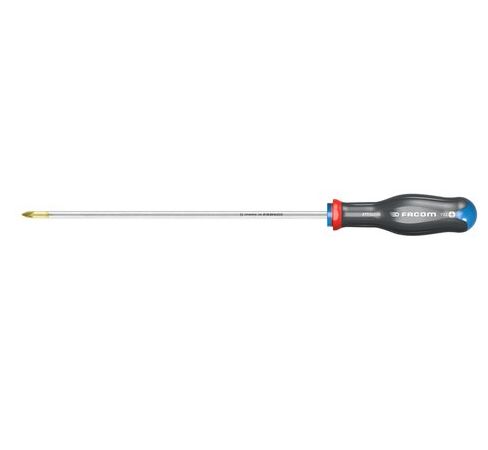 Facom Pozidriv Screwdriver, PZ2 Tip, 250 mm Blade, 370 mm Overall