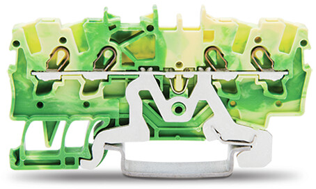 WAGO 2001-1407 TOPJOB S, 2001 Series Green/Yellow, 1.5mm², Single-Level, Push-In Cage Clamp Termination, ATEX, IECEx