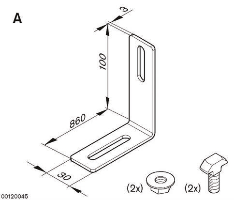 Bosch Rexroth Mounting Bracket, 80mm Length x 30mm Width x 100mm Height