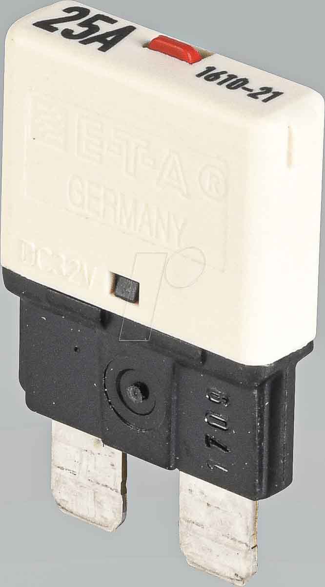 ETA Thermal Circuit Breaker - 1610  Single Pole 32V dc Voltage Rating, 25A Current Rating