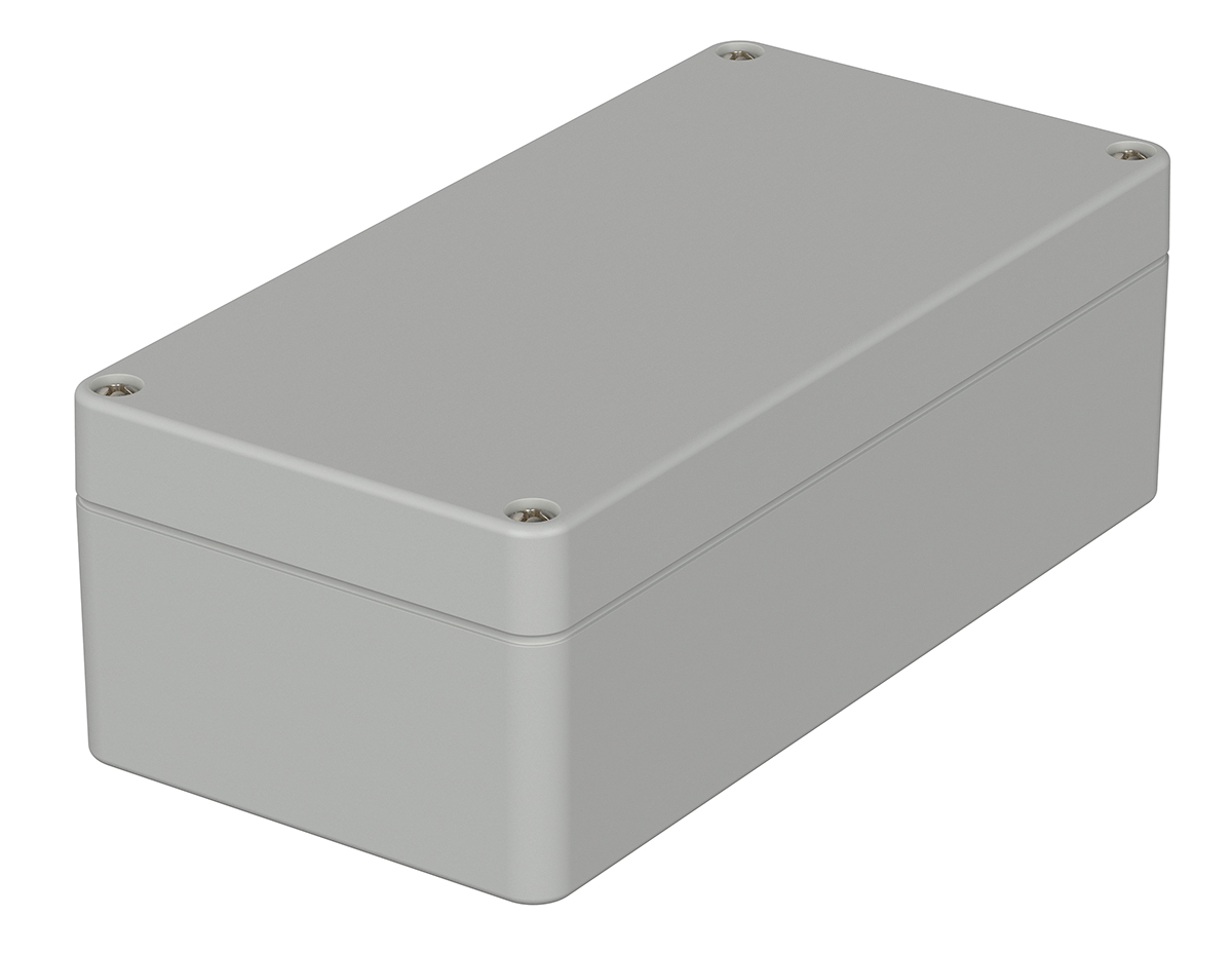 Bopla Euromas Series Grey Polycarbonate Enclosure, IP66, Flanged, Grey Lid, 160 x 80 x 55mm