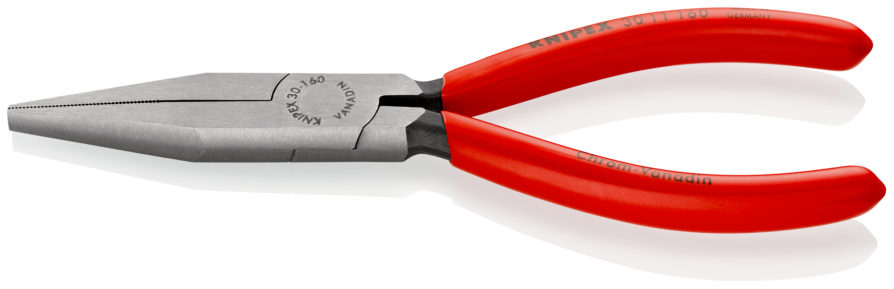 Knipex Flat Nose Pliers, 160 mm Overall, Flat, Straight Tip, 46,5mm Jaw