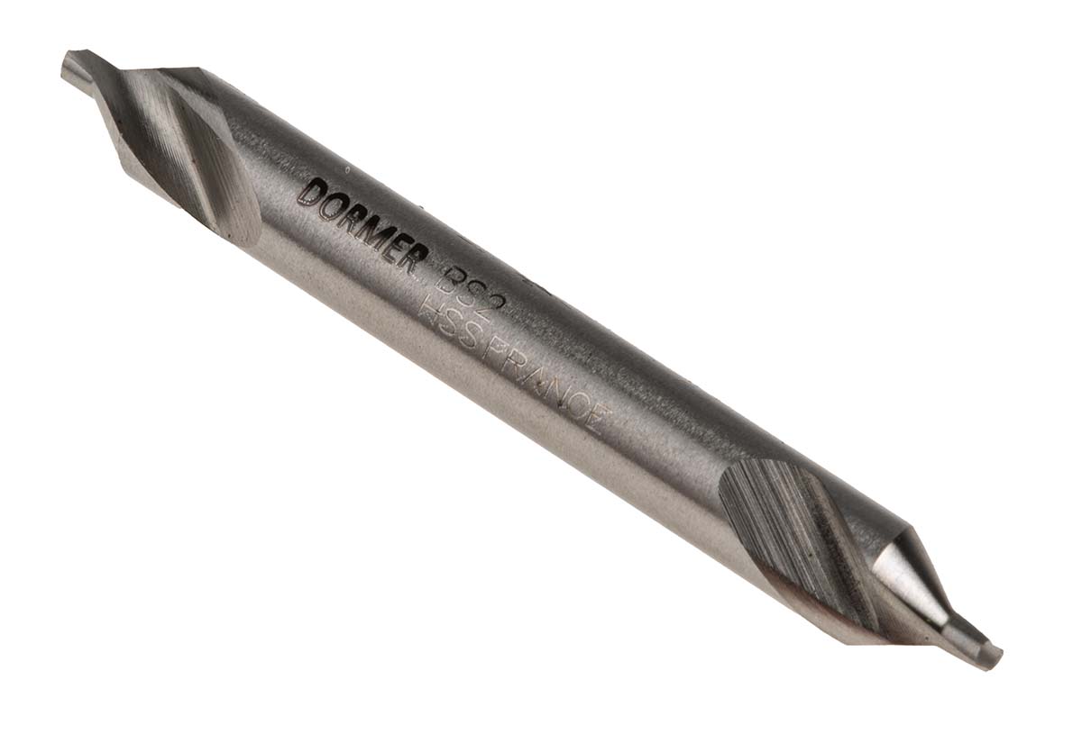 Dormer A225 Series HSS Centre Drill Bit, 1/16" → 3/16" Diameter, 45 mm Overall