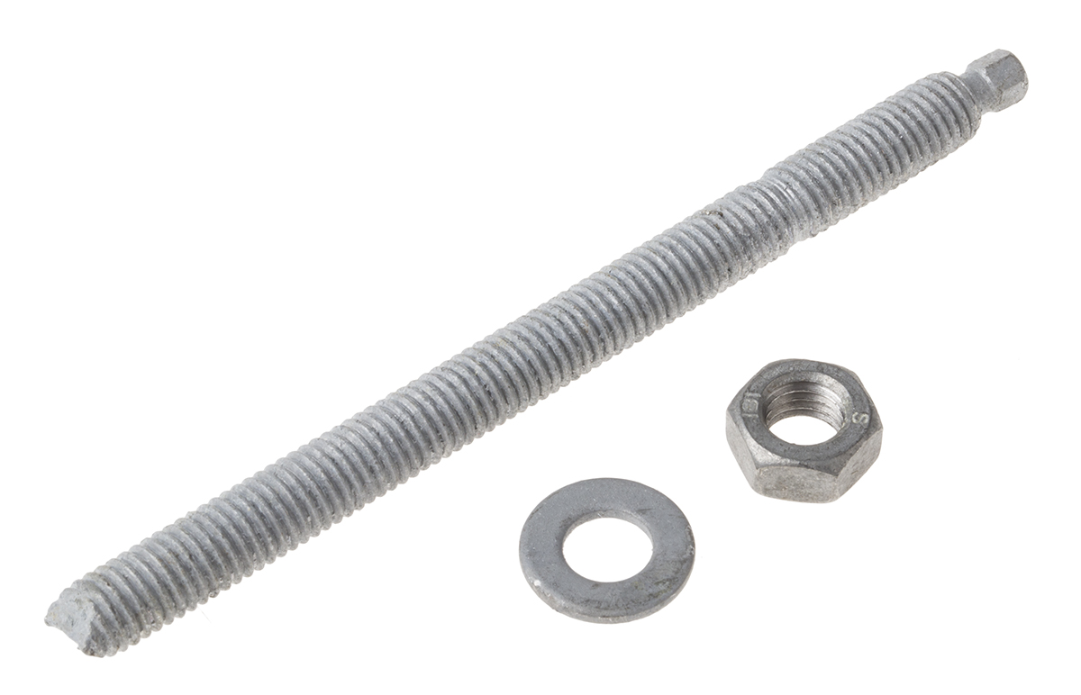 RS PRO Carbon Steel Anchor Bolt M8 x 110mm, 10mm Fixing Hole