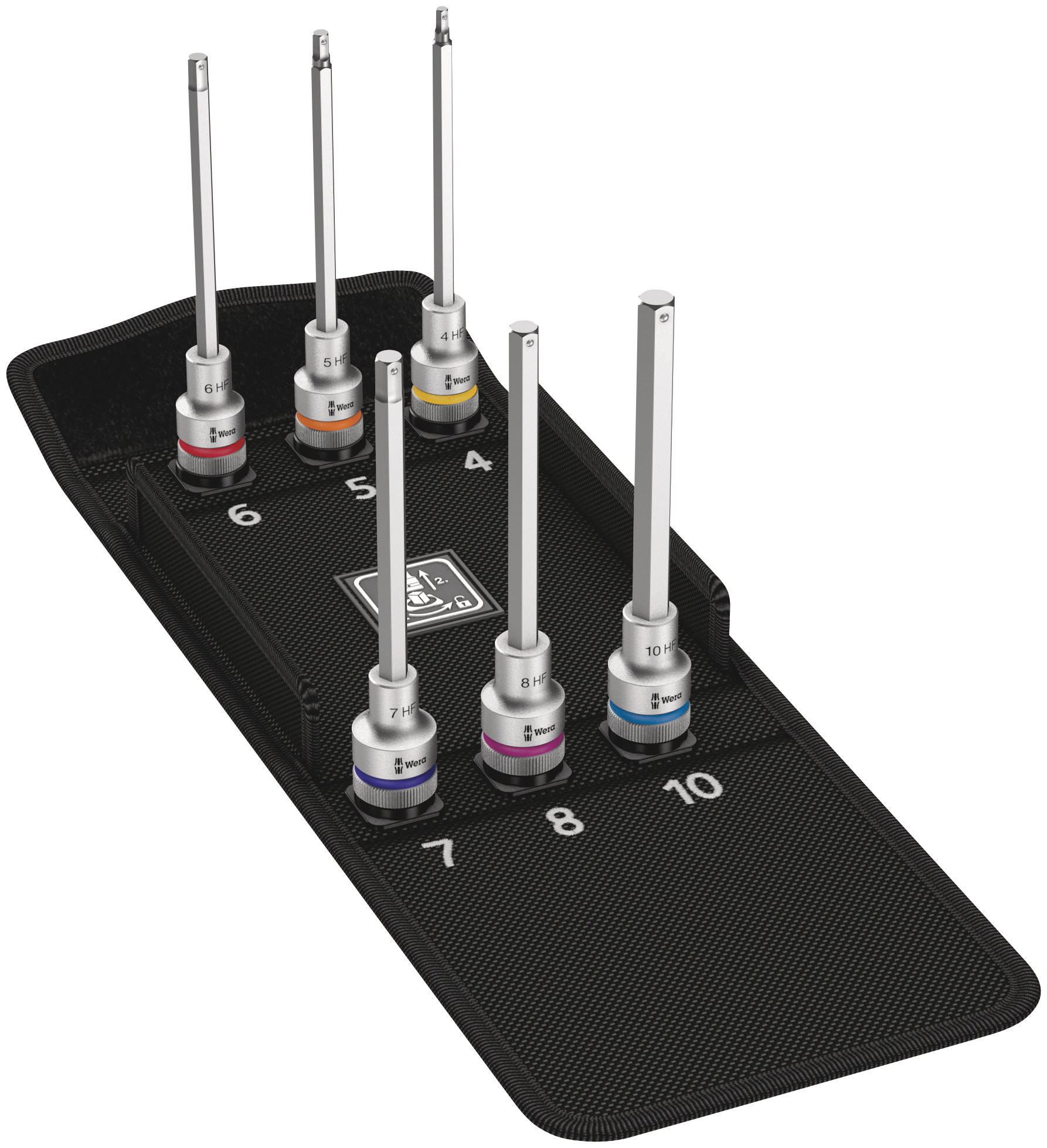 Wera 6-Piece Metric 1/2 in Bit Socket Set , Hex Bit
