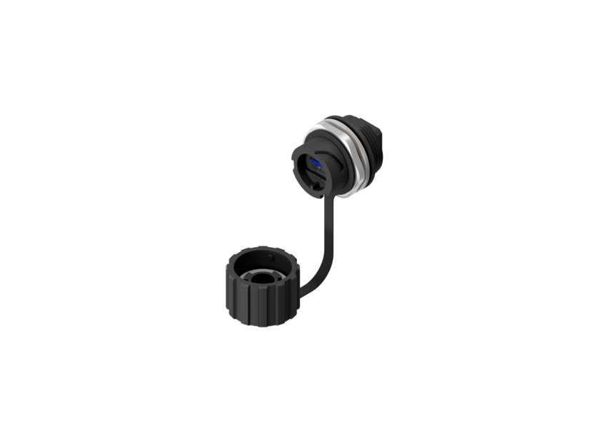 CONEC Straight, Panel Mount, Socket to Socket- Single Port Type A 3.0 IP67, IP68 USB Adaptor