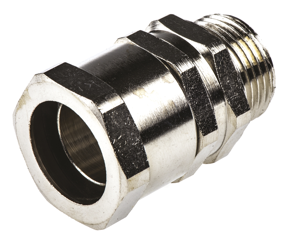 Adaptaflex Swivel, Conduit Fitting, 20mm Nominal Size, M20, Brass, Silver IP54 rating