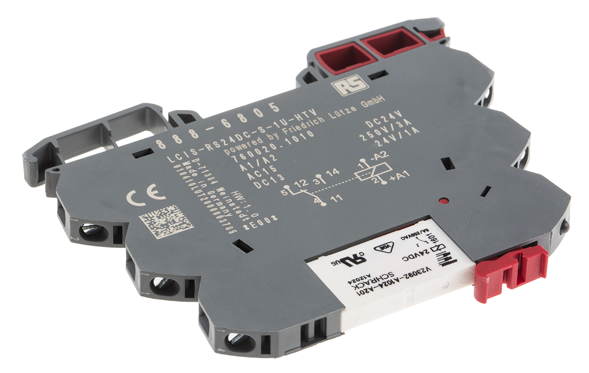 RS PRO Interface Relay, DIN Rail Mount, 24V dc Coil, SPDT, 1-Pole
