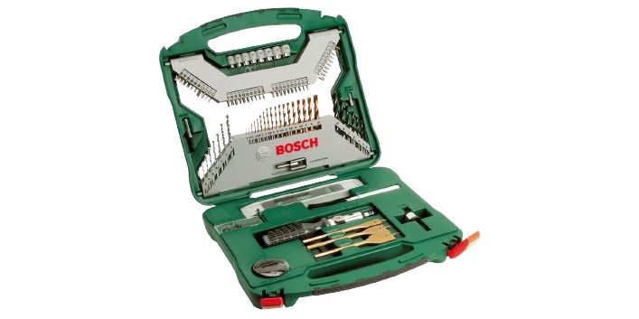 Bosch 100-Piece Masonry Drill Bit, Metal Drill Bit, Wood Drill Bit Set for Multi-Material, 32mm Max, 1mm Min, Metal Bits