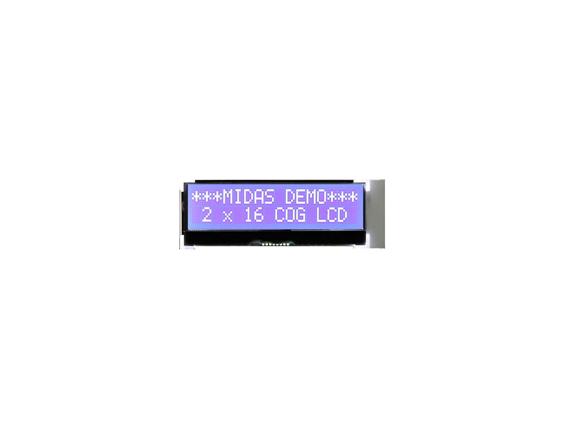 Midas MCCOG21605C6W-BNMLWI Alphanumeric LCD Display White, 2 Rows by 16 Characters, Transmissive