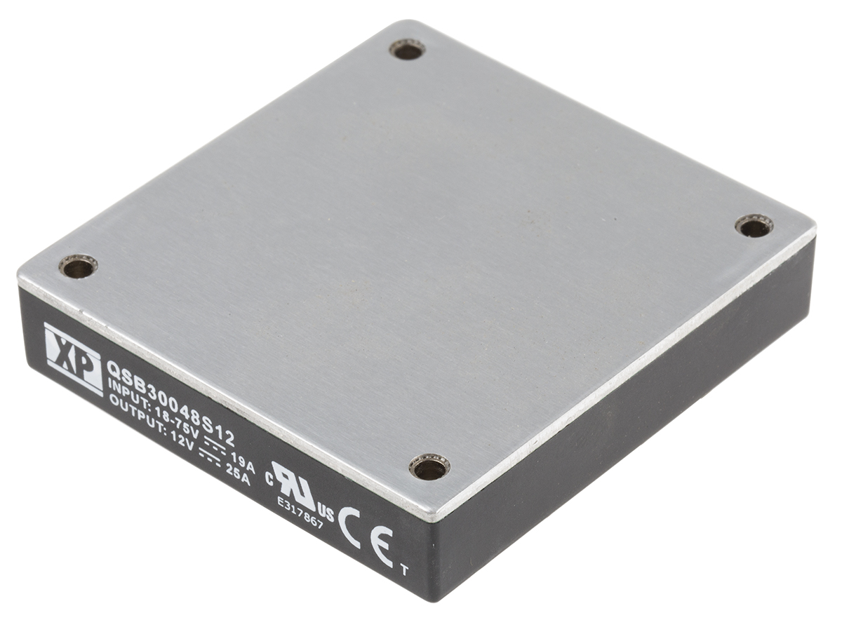 XP Power QSB300 DC-DC Converter, 12V dc/ 29A Output, 18 → 75 V dc Input, 300W, PCB Mount, +100°C Max Temp -40°C