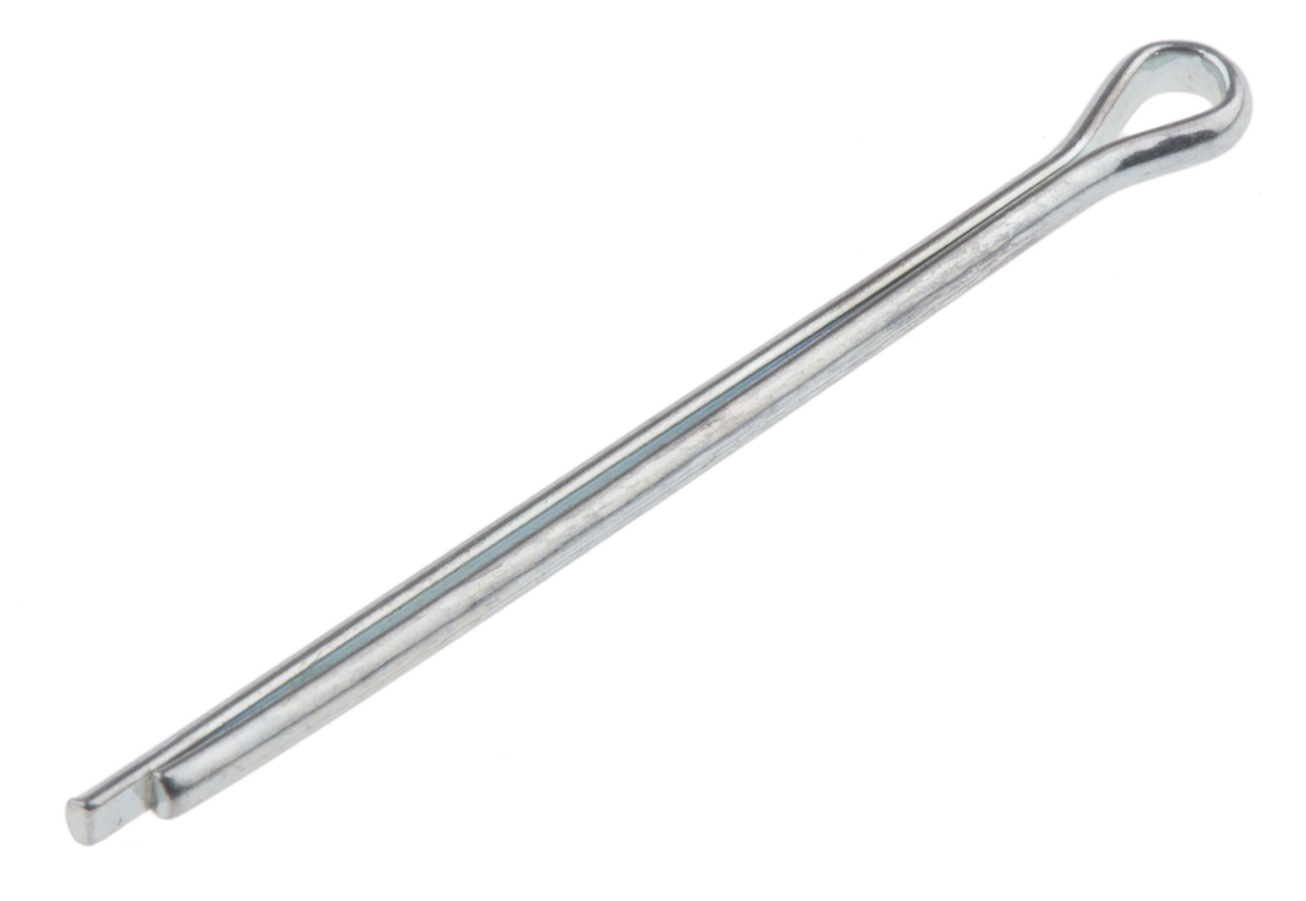 RS PRO 25.4mm Bright Zinc Plated Steel Split Pin, 1.6mm Diameter