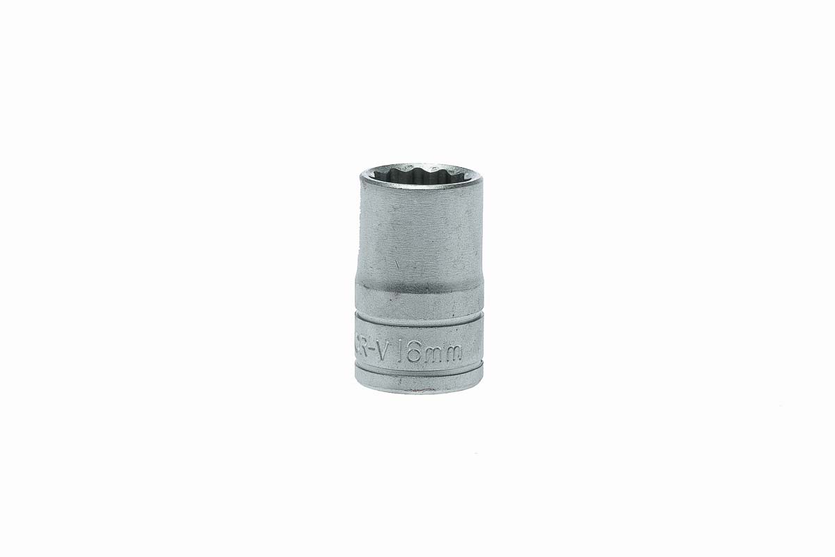 Teng Tools 1/2 in Drive 16mm Standard Socket, 12 point, 38 mm Overall Length