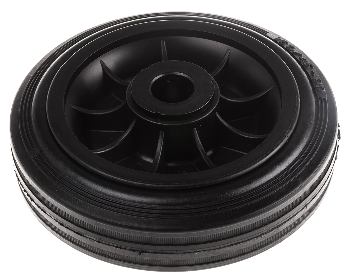 LAG Black Rubber Quiet Operation, Shock Absorbing Trolley Wheel, 135kg
