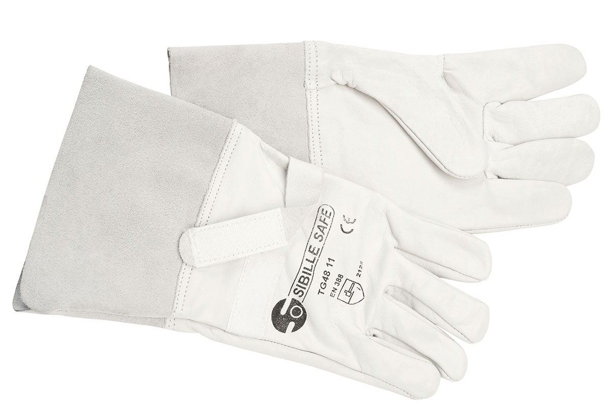 Penta TG White Leather Electricians Gloves, Size 11