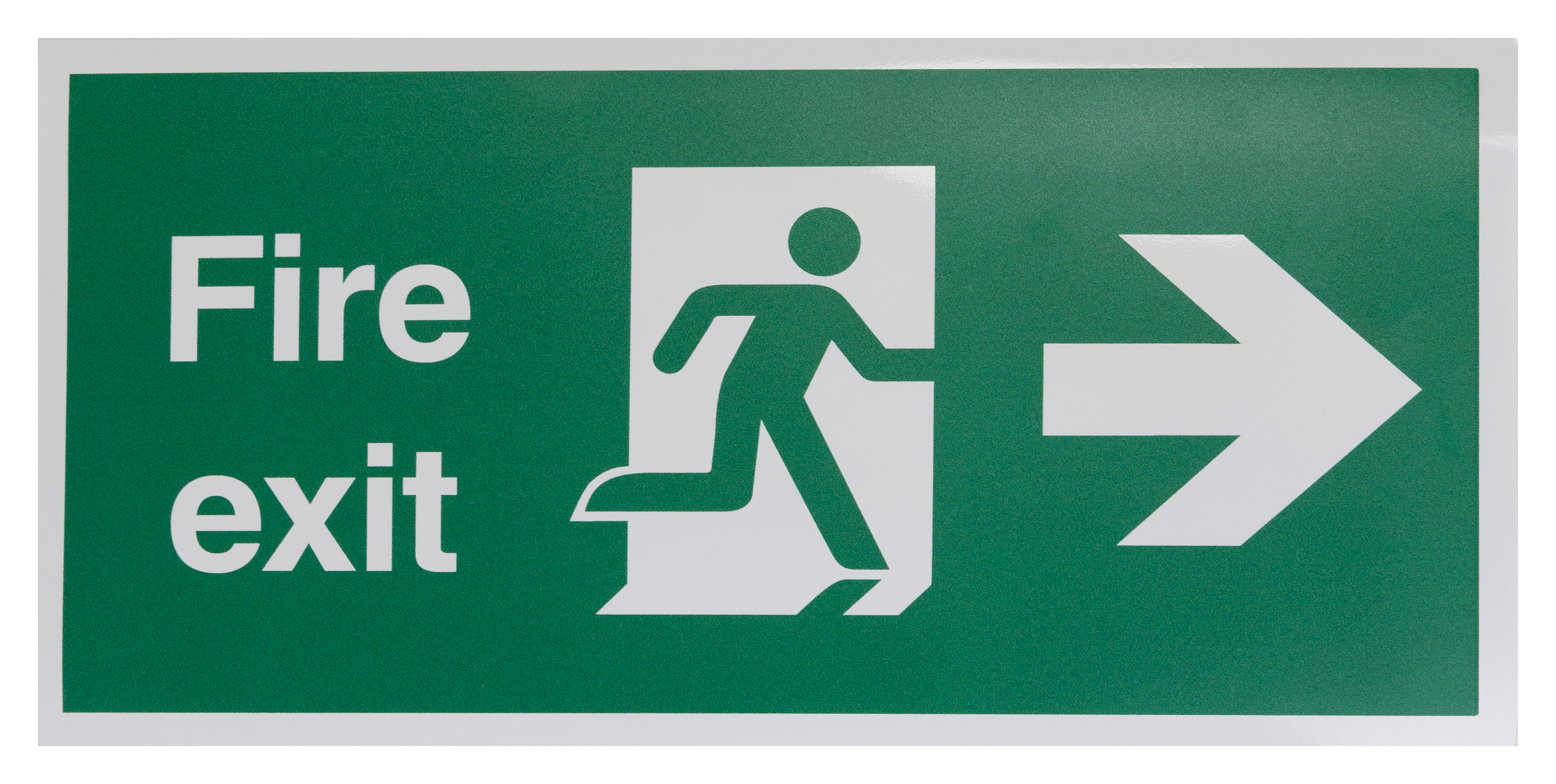 Vinyl Polyester Fire Exit Right, Fire Exit, English, Exit Sign