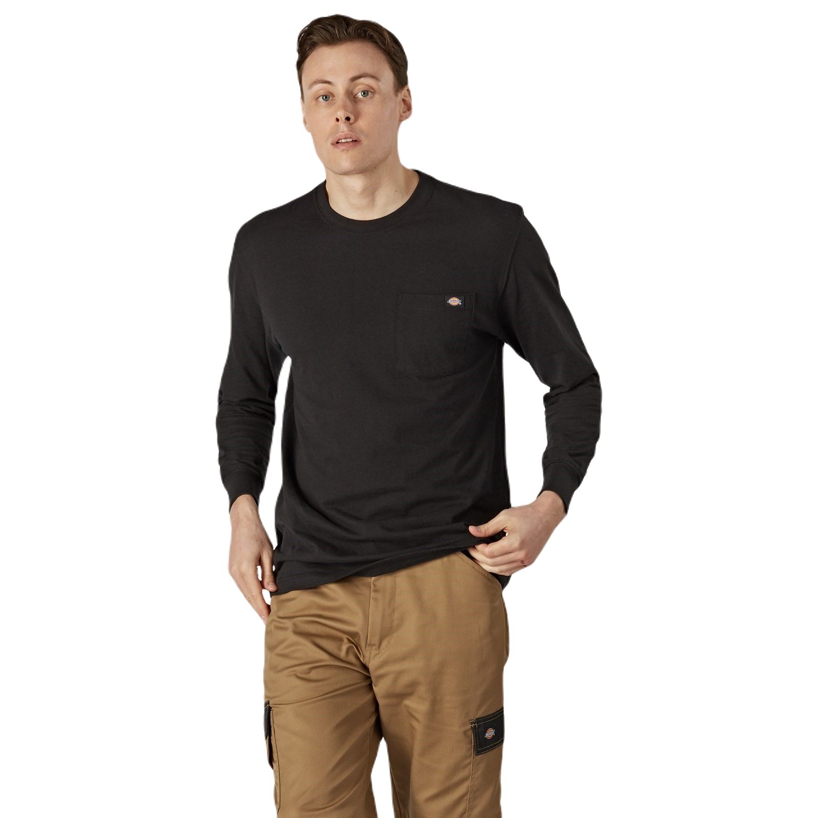 Dickies Black Cotton Long Sleeve T-Shirt, UK- XXL, EUR- XXL