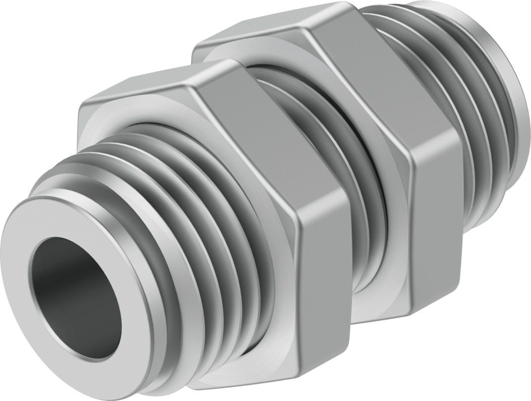 Festo NPQH Series Bulkhead Tube-to-Tube Adaptor, Push In 8 mm to Push In 8 mm, Tube-to-Tube Connection Style, 578301