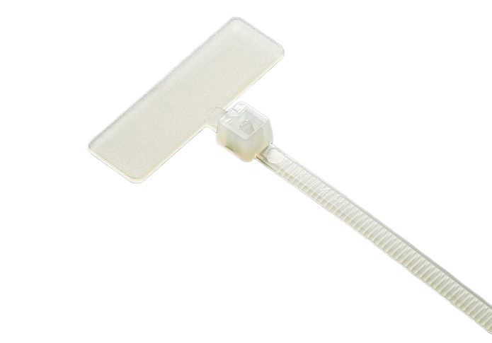 RS PRO Cable Ties, 110mm x 2.5mm, Natural Nylon, Pk-100