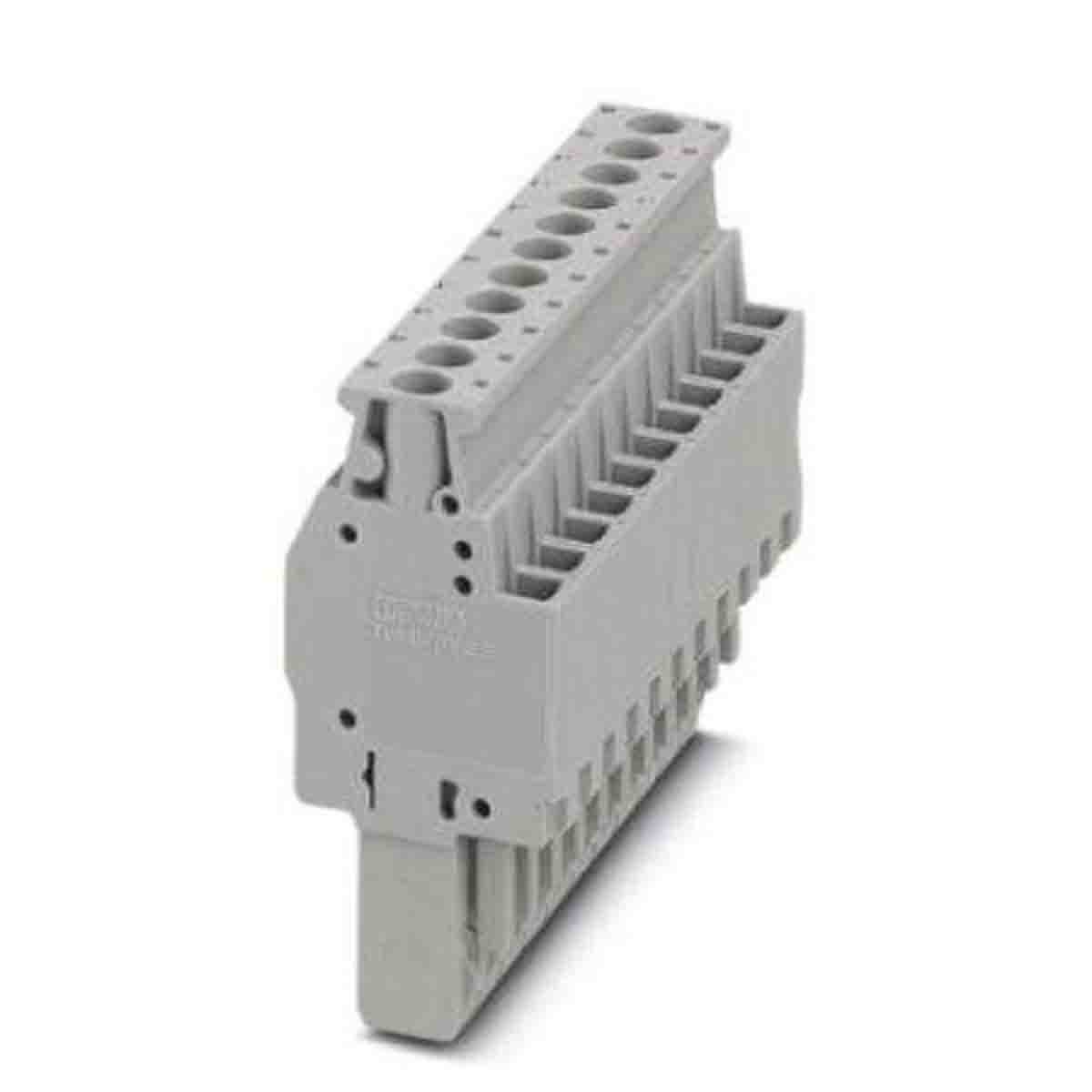 Phoenix Contact, 5.2mm Pitch, Combi Pluggable Solutions, 11 Way, Pluggable Terminal Block, Plug, DIN Rail, Screw