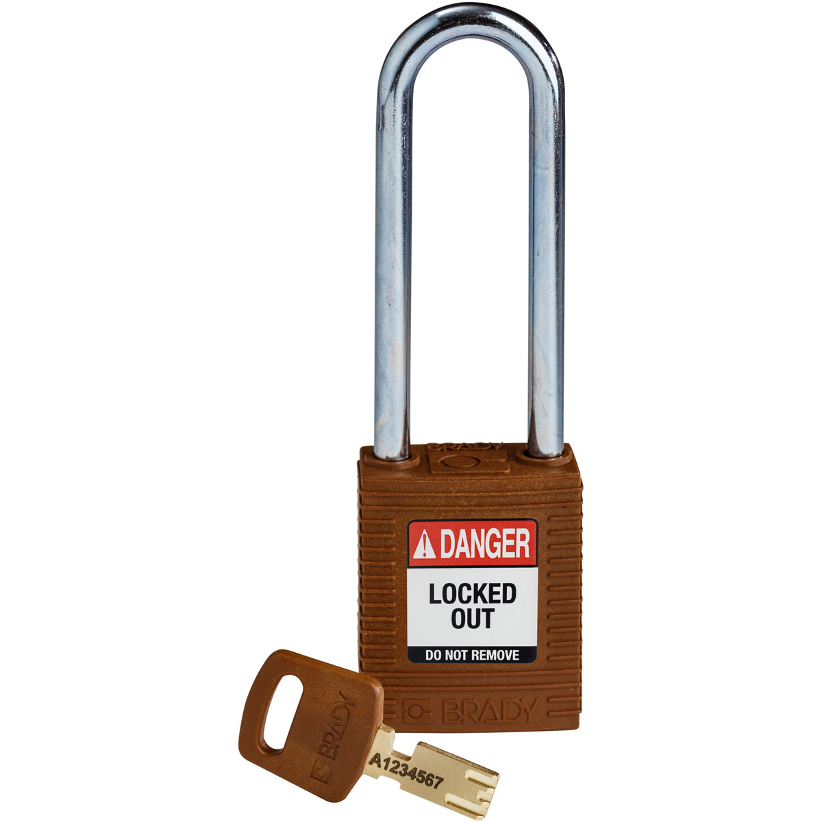 Brady LOTO-101 Key Weatherproof Nylon, Steel Padlock, 6.35mm Shackle, 38.00mm Body